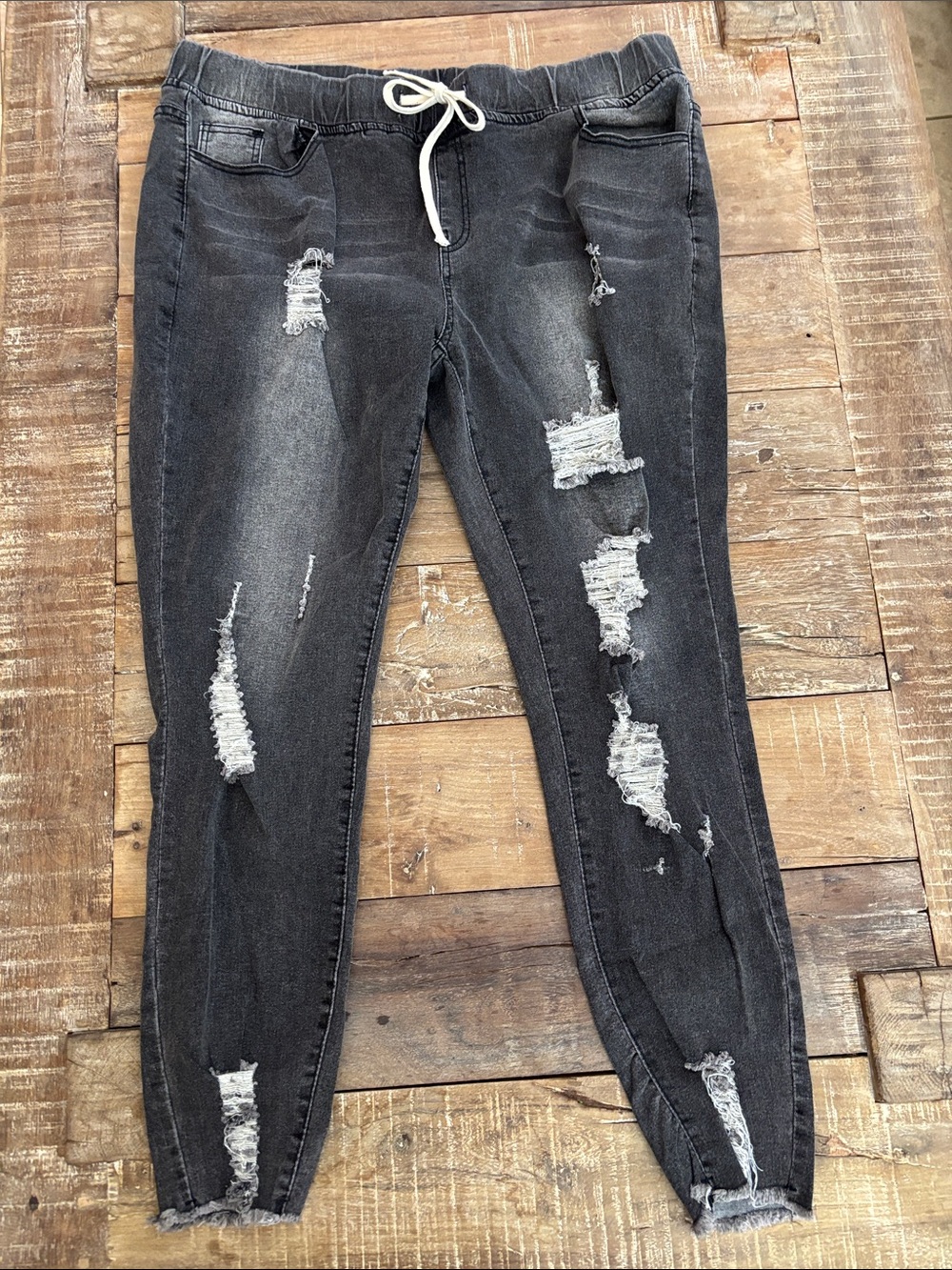 Distressed Black Jeans